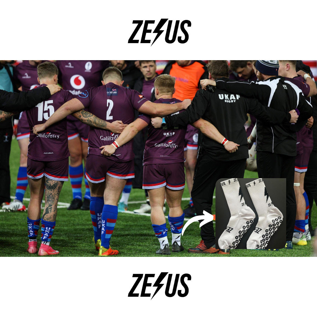 Zelus White Grip Socks