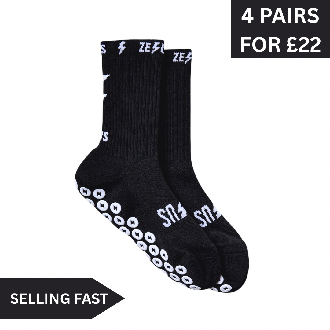 Zelus Black Grip Socks