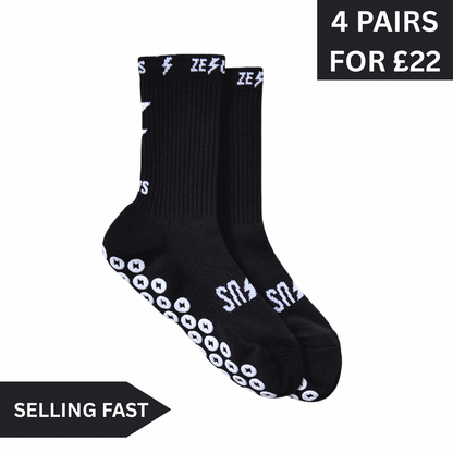 Zelus Black Grip Socks