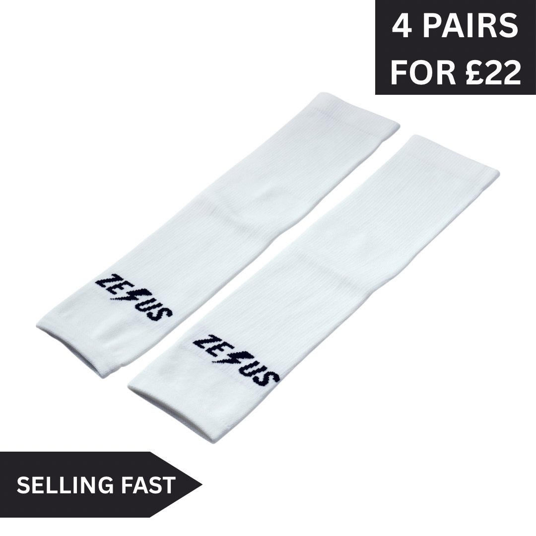 Zelus White Cut Socks