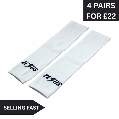 Zelus White Cut Socks